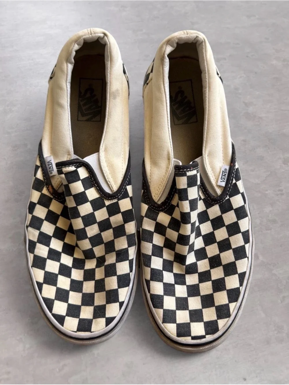 Vans Classic Slip-On Checkerboard in Black/Cream